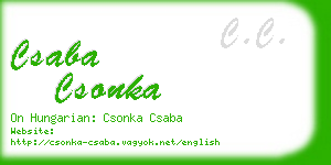 csaba csonka business card